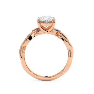 Oval Diamond Halo Engagement Stylish Ring