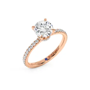 Round Hidden Halo Engagement Ring