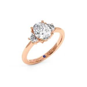 Oval With Bagguette Trilogy Ring