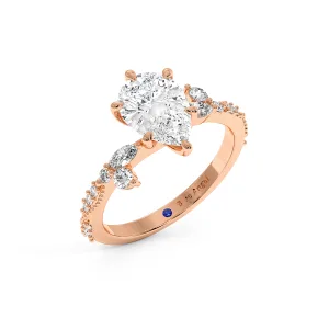 Pear With Round Halo Engagement Ring
