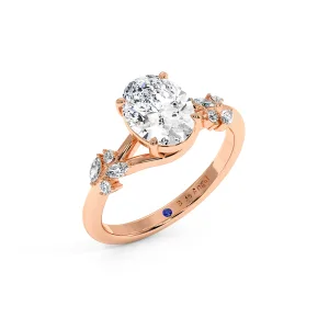 Oval Hidden Halo Engagement Ring