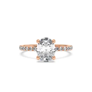 Oval Hidden Halo Engagement Ring