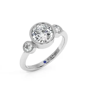Round Trilogy Ring - White Gold