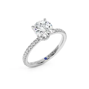 Round Hidden Halo Engagement Ring - White Gold