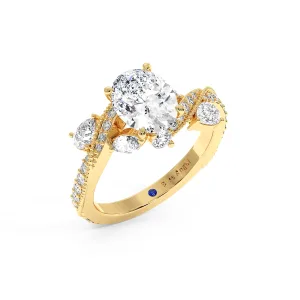 Oval Twist Engagement Ring - Yellow Gold